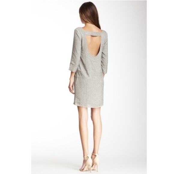 W118 by Walter Baker Gray Sequin Doris Short Casual Dress - Picture 2 of 15